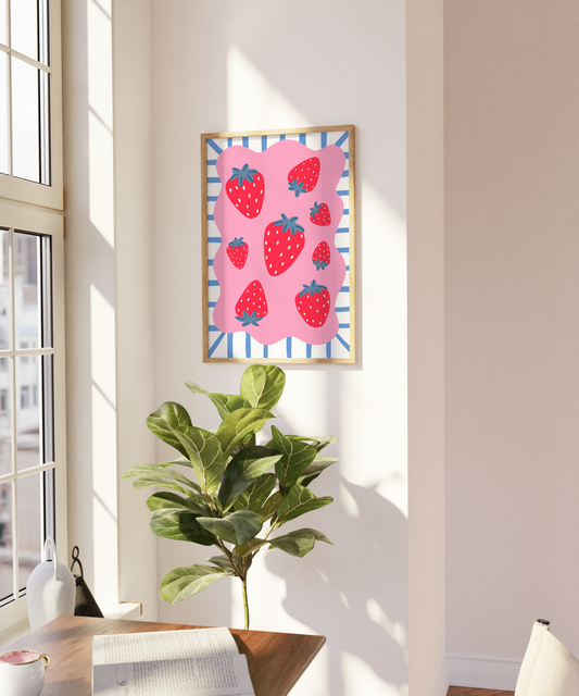 Ditsy Strawberries Print