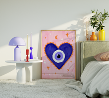 Load image into Gallery viewer, Evil Eye Heart Print