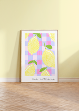 Load image into Gallery viewer, Les Citrons Gingham Lemons Print