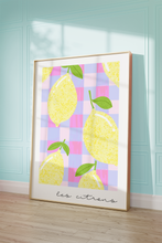 Load image into Gallery viewer, Les Citrons Gingham Lemons Print