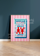 Load image into Gallery viewer, Lobster Matchbox Print