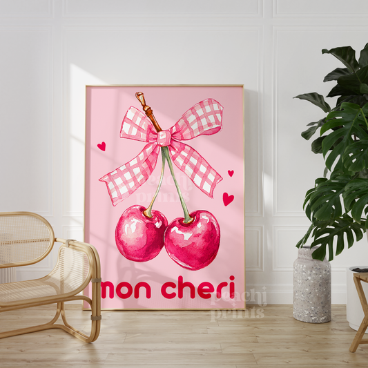 Mon Cheri Gingham Bow Print