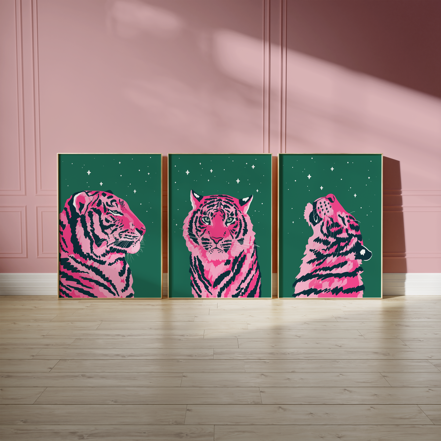 Set of 3 Starry Tiger Prints