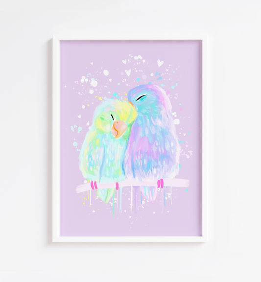 Budgie Love Print