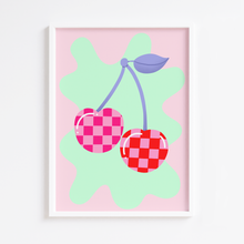 Load image into Gallery viewer, Checkerboard Cherries Print