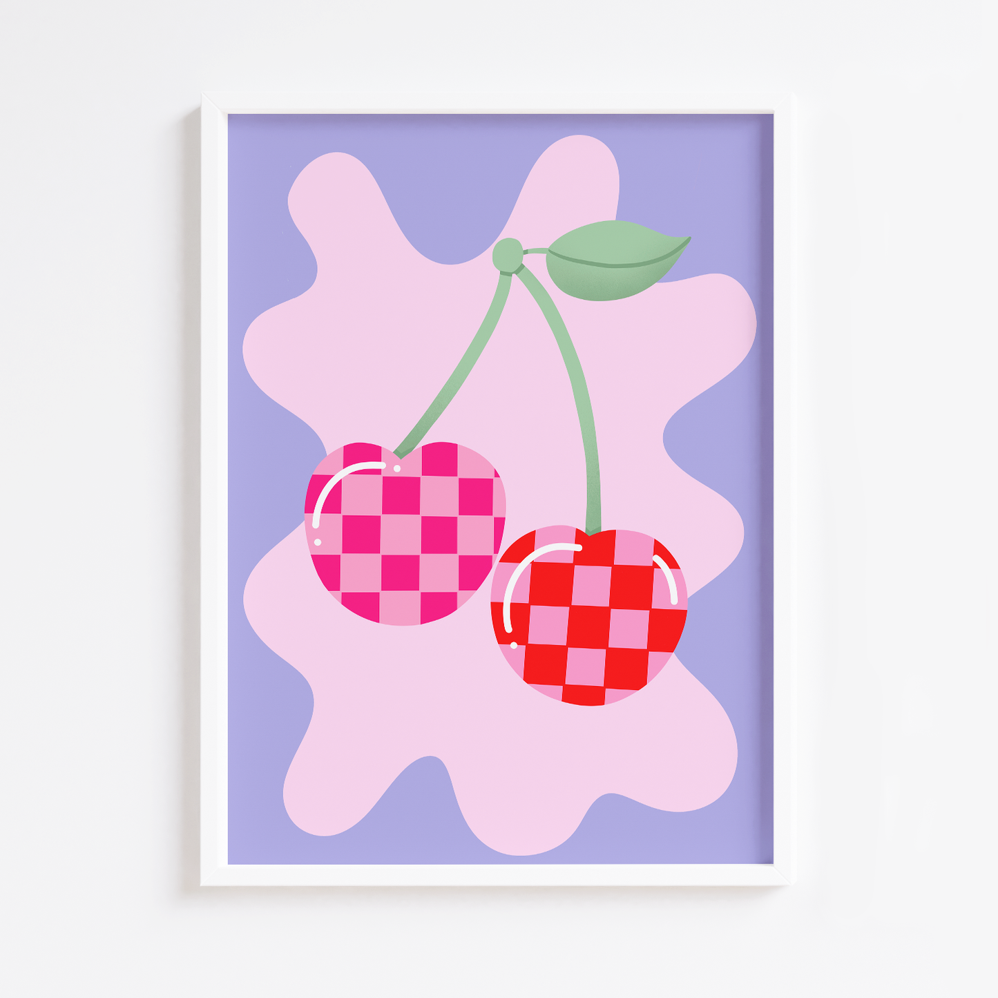 Checkerboard Cherries Print