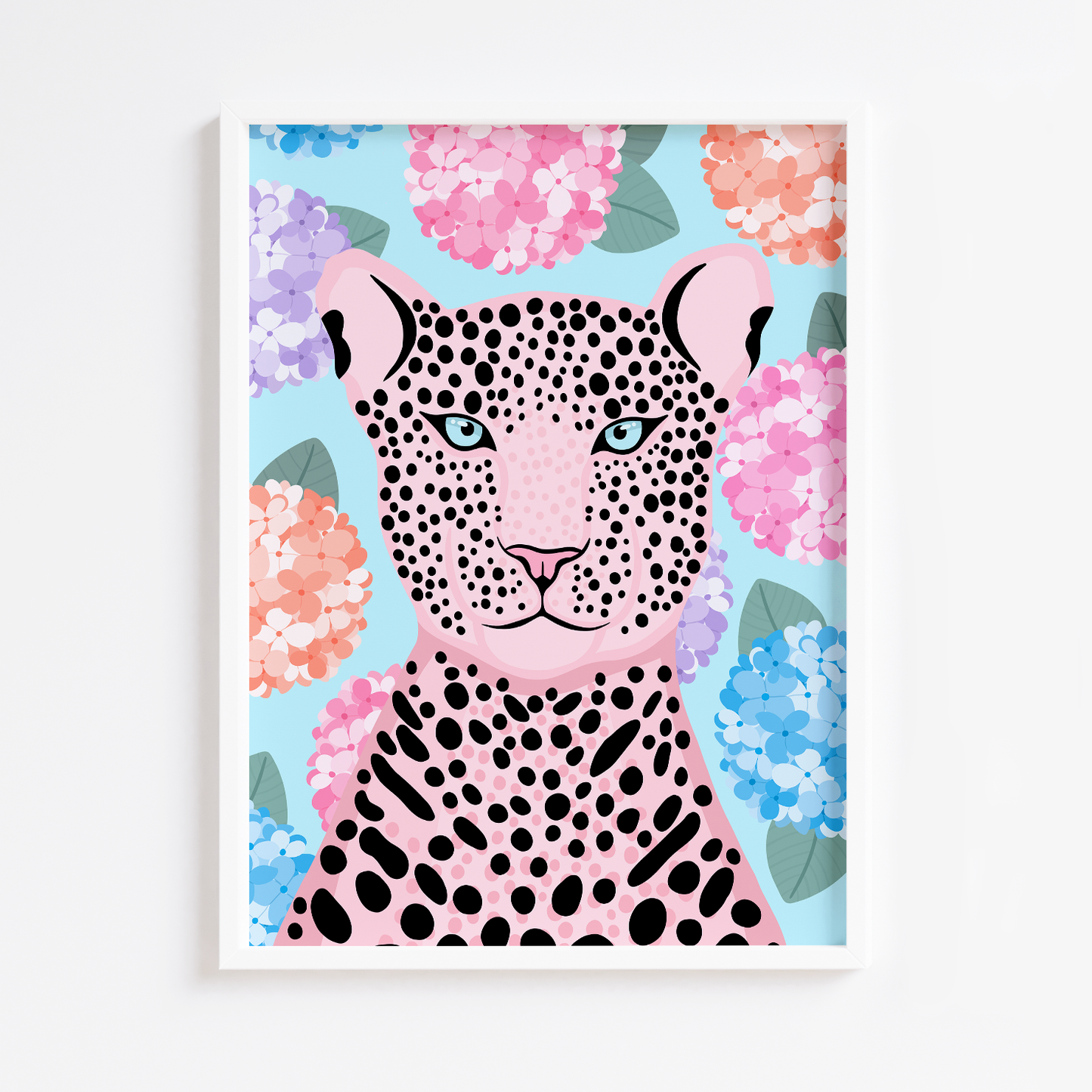 'Hydrangea Leopard in Yellow' - PeachiPrints X Colour Pop at Home