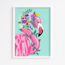 Load image into Gallery viewer, Floral Flamingo Crown Print