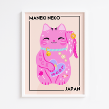 Load image into Gallery viewer, Lucky Pink Maneki Neko Print