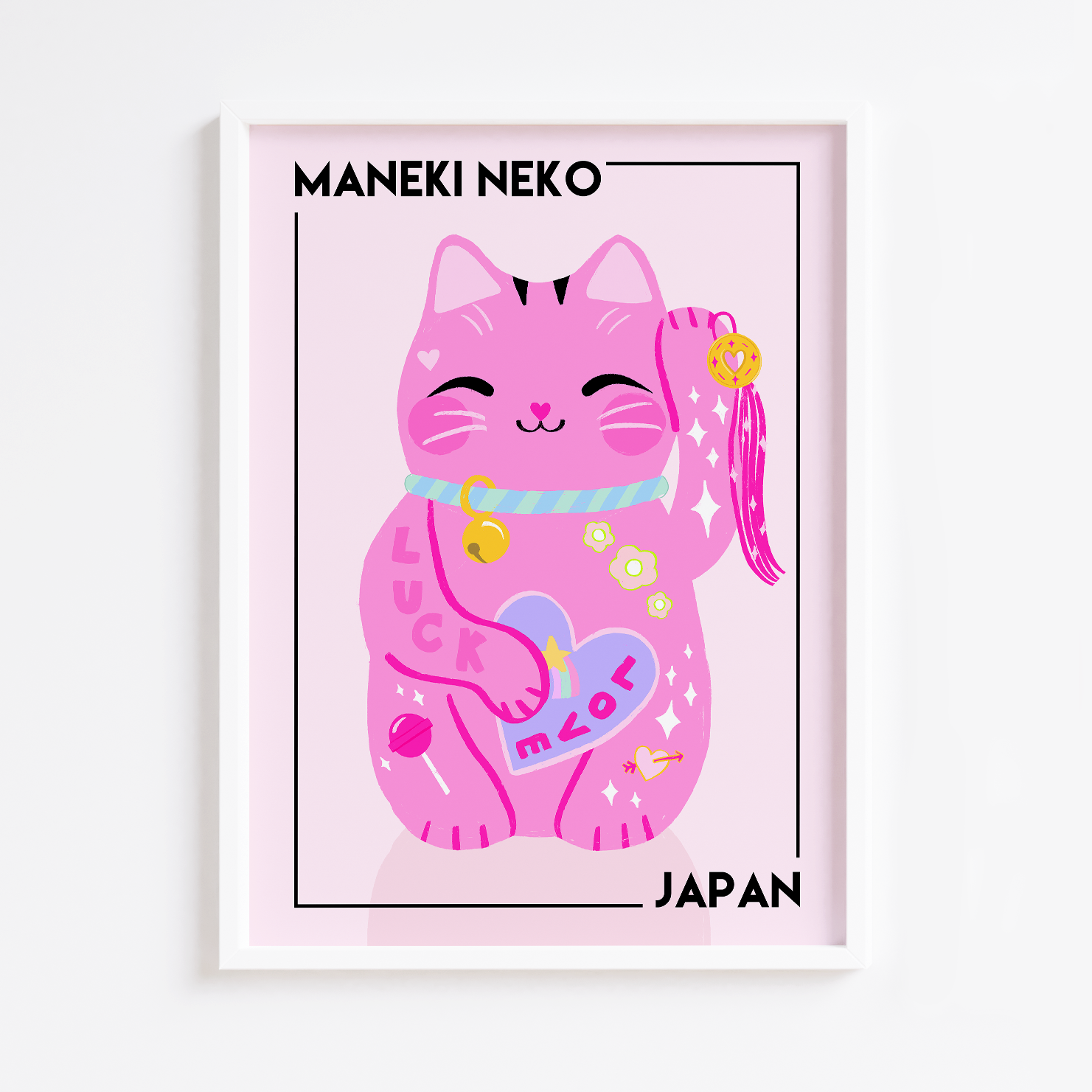 Pink lucky cat sales