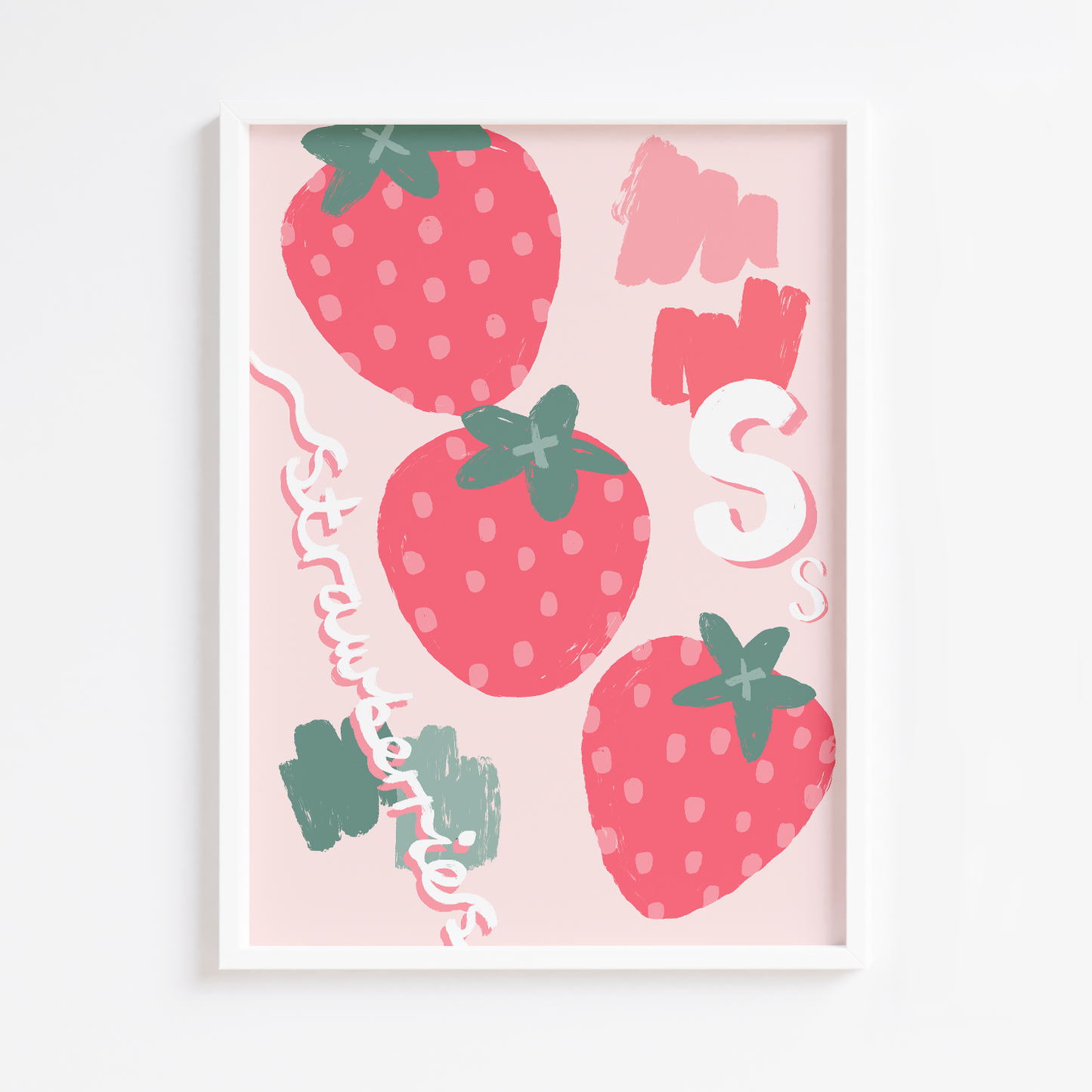 S for Strawberries Print