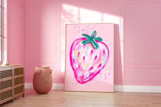 Painted Strawberry Print