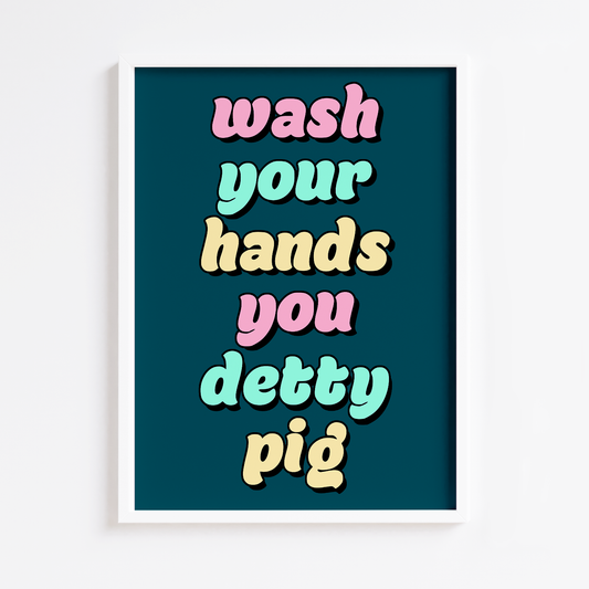 Wash Hands Pink Print