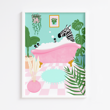 Load image into Gallery viewer, Zebra Bath Mint Print