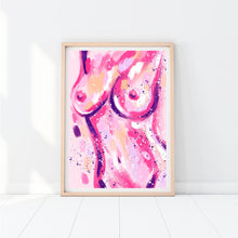 Load image into Gallery viewer, Pink Painted Boobs Print