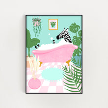 Load image into Gallery viewer, Zebra Bath Mint Print