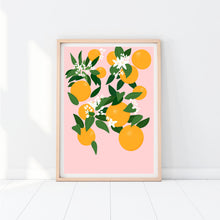 Load image into Gallery viewer, Botanical Oranges Pink Print