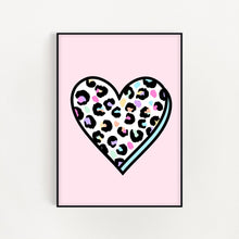 Load image into Gallery viewer, Mint Leopard Heart Print