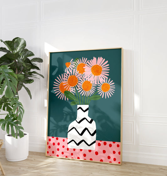 Abstract Stripe Vase Print