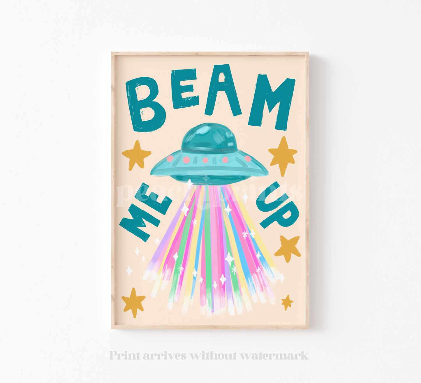 Beam Me Up UFO Print