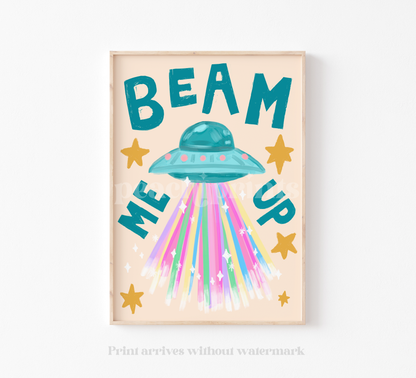 Beam Me Up UFO Print