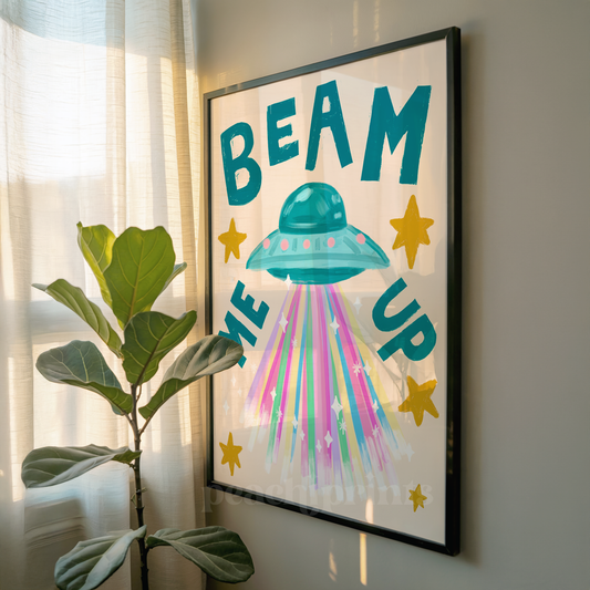 Beam Me Up UFO Print
