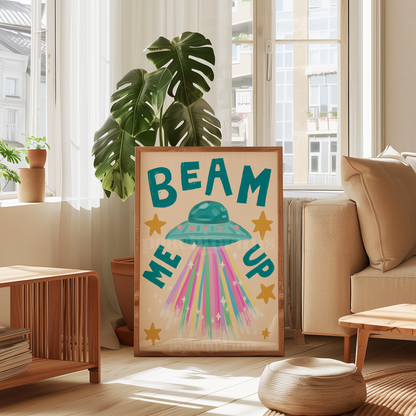 Beam Me Up UFO Print
