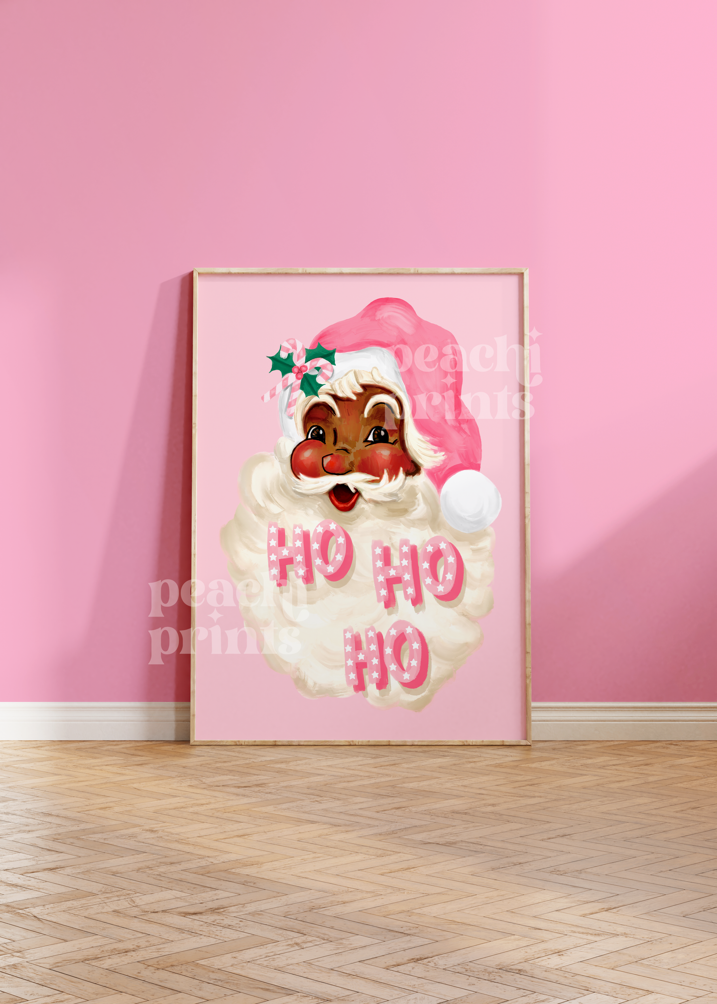 Pink Ho Ho Ho Santa Print