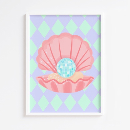 Disco Clam Harlequin Print