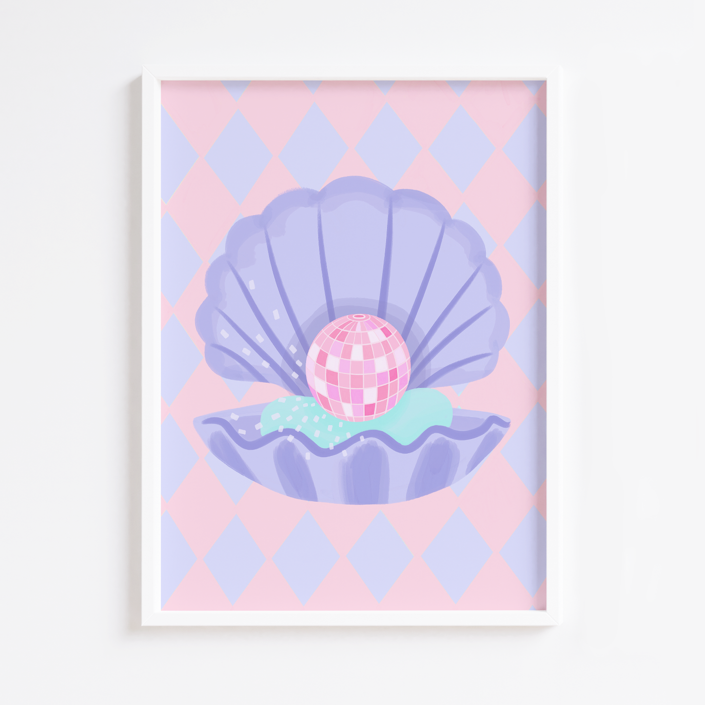 Disco Clam Harlequin Print