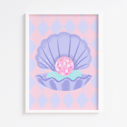 Disco Clam Harlequin Print