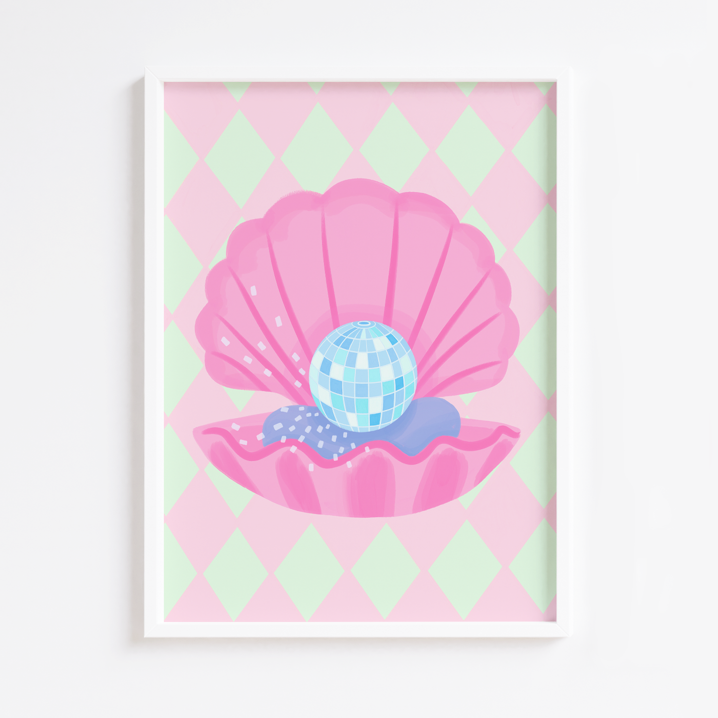 Disco Clam Harlequin Print