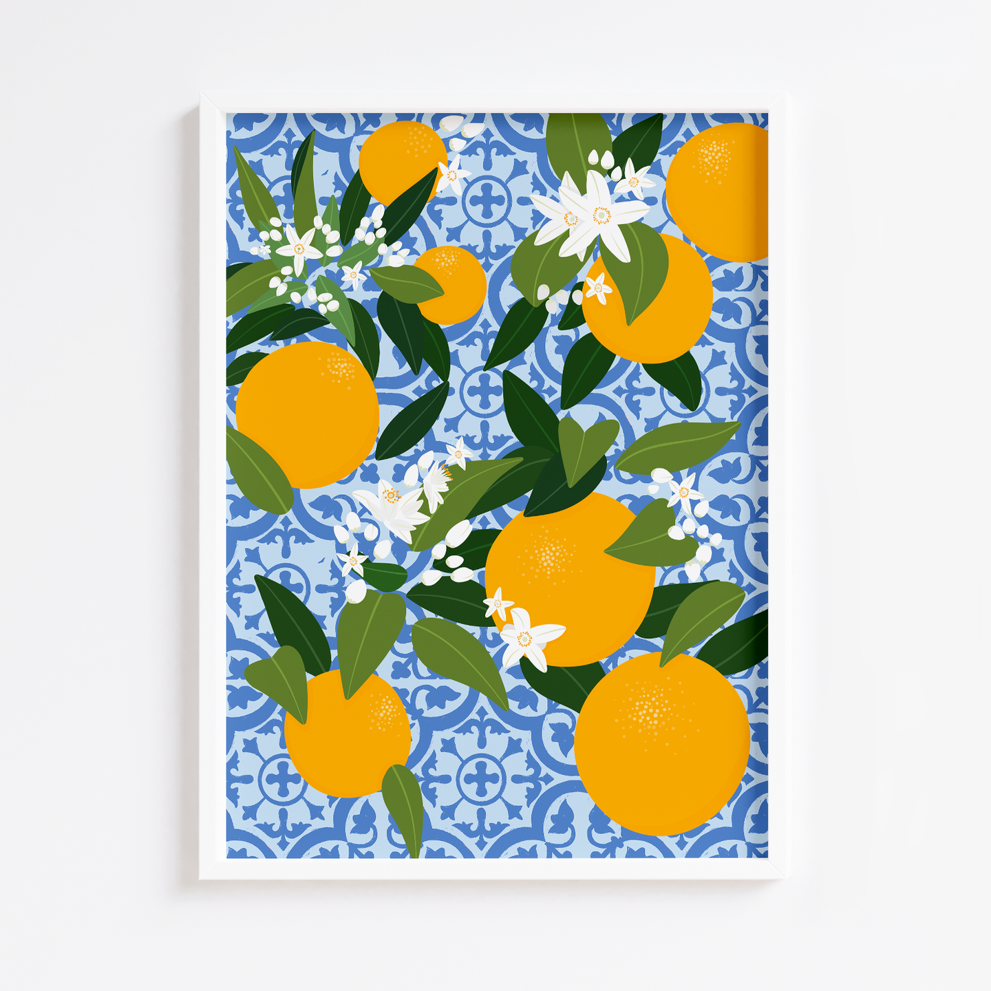 Moroccan Tile Oranges Print