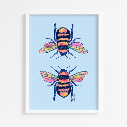 Gouache Bee Duo Print