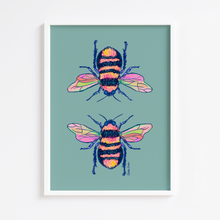 Load image into Gallery viewer, Gouache Bee Duo Print
