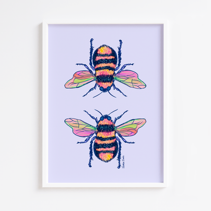 Gouache Bee Duo Print