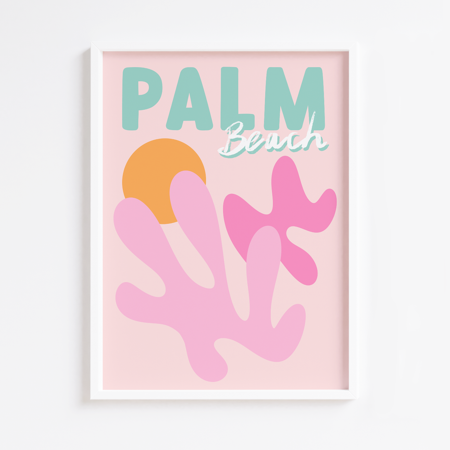 Pink Palm Beach Print