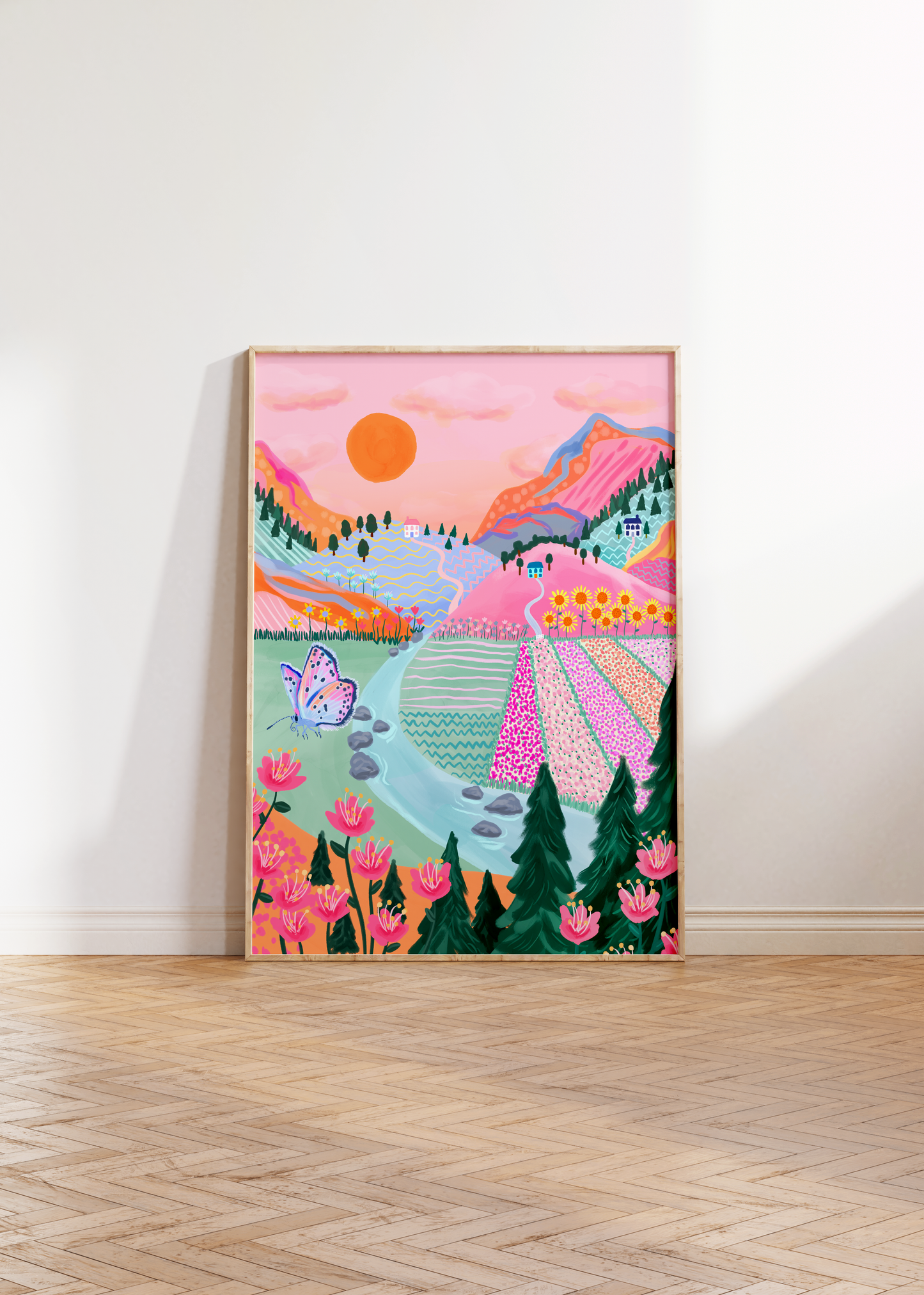 Colourful Mountain Landscape Print