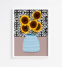 Load image into Gallery viewer, Greek Tiles Sunflower Print
