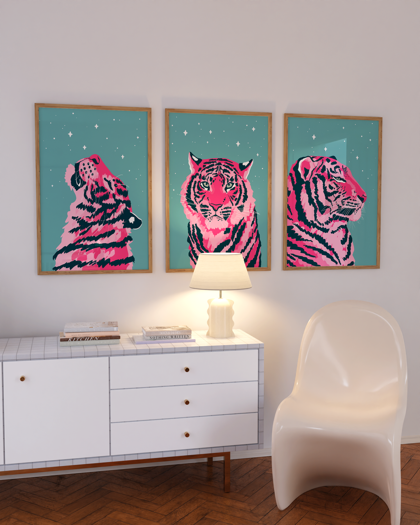Set of 3 Starry Tiger Prints