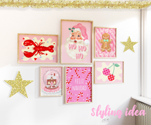 Load image into Gallery viewer, Pink Ho Ho Ho Santa Print
