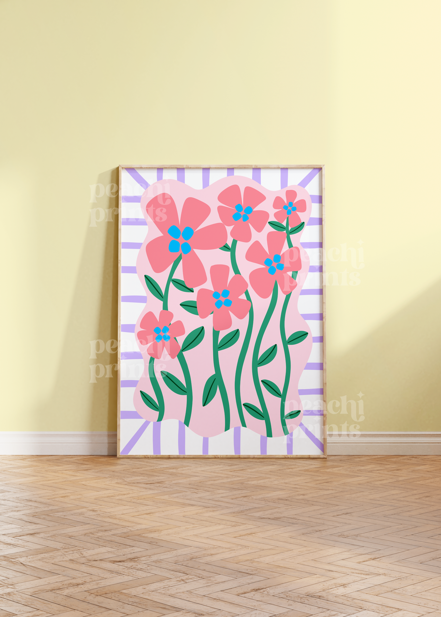 Abstract Coral Flowers Print