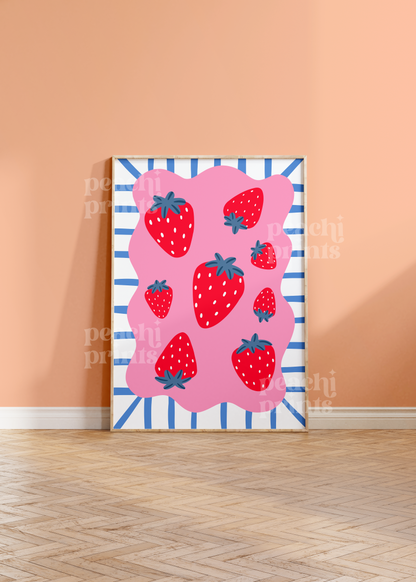 Ditsy Strawberries Print
