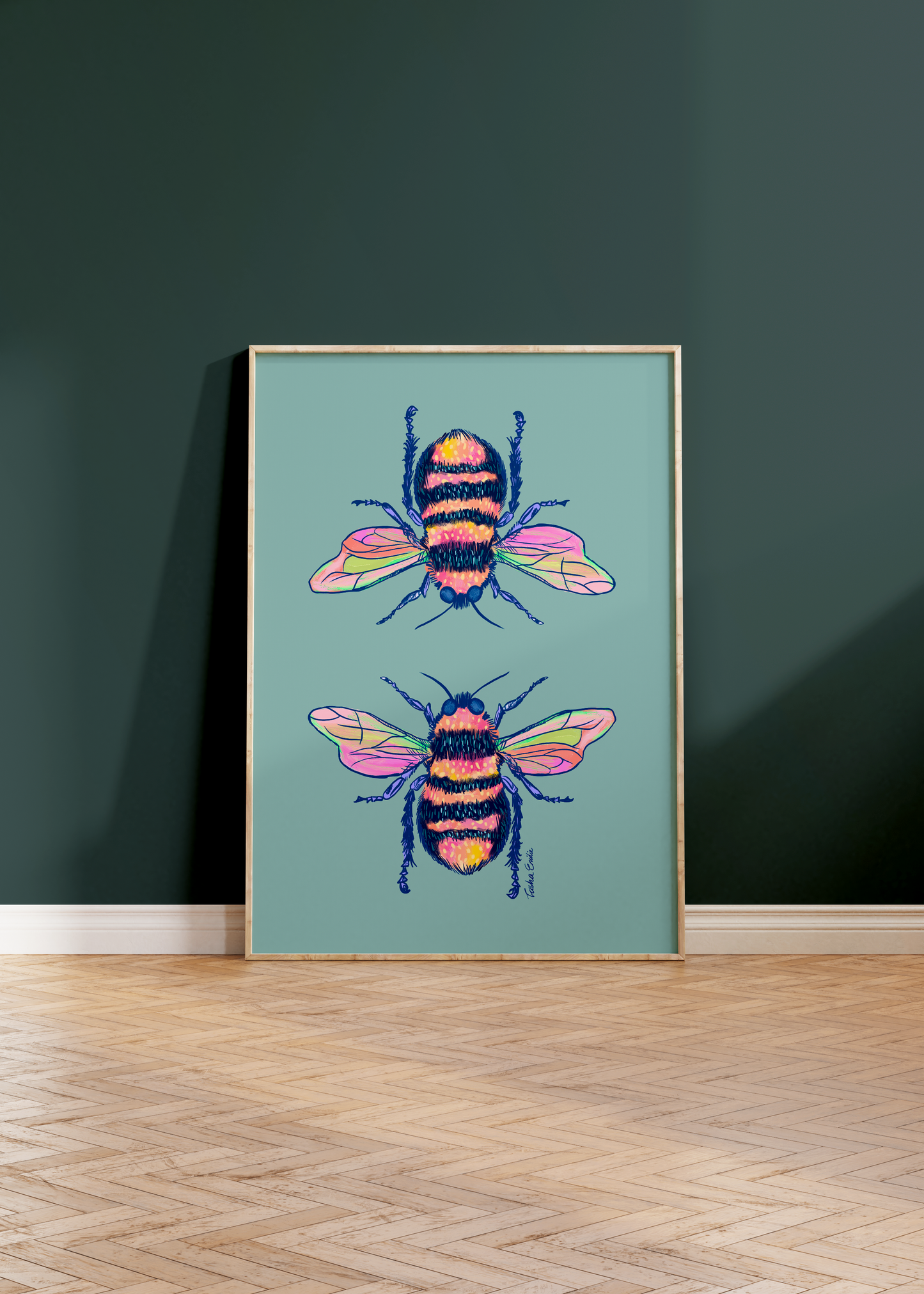 Gouache Bee Duo Print