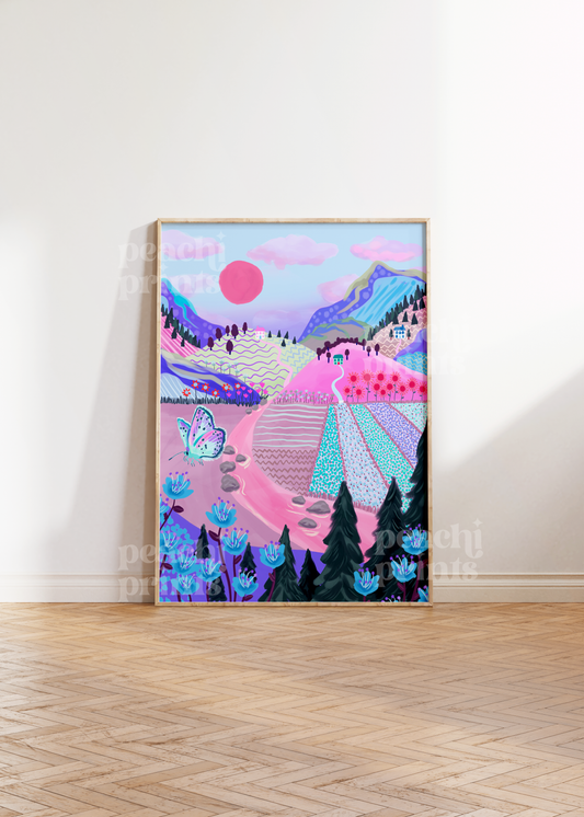 Vibrant Mountain Landscape Print