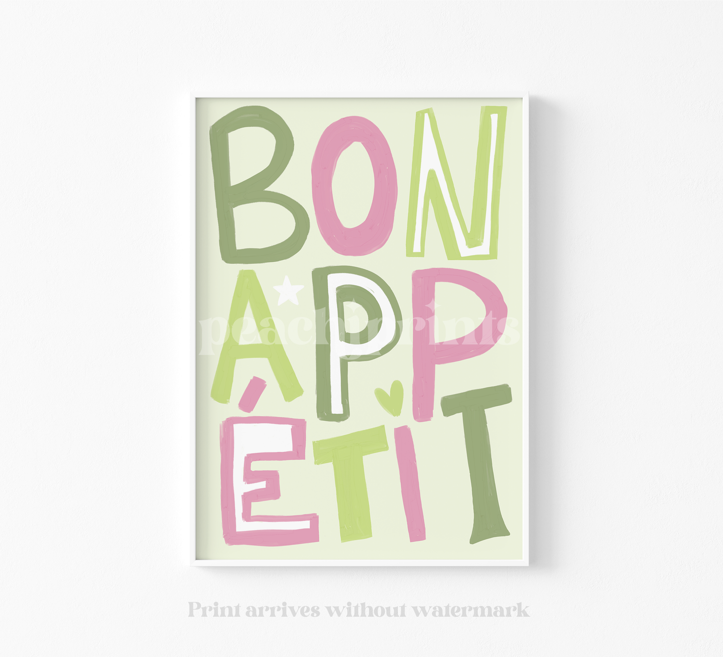 Bon Appetit Letter Print