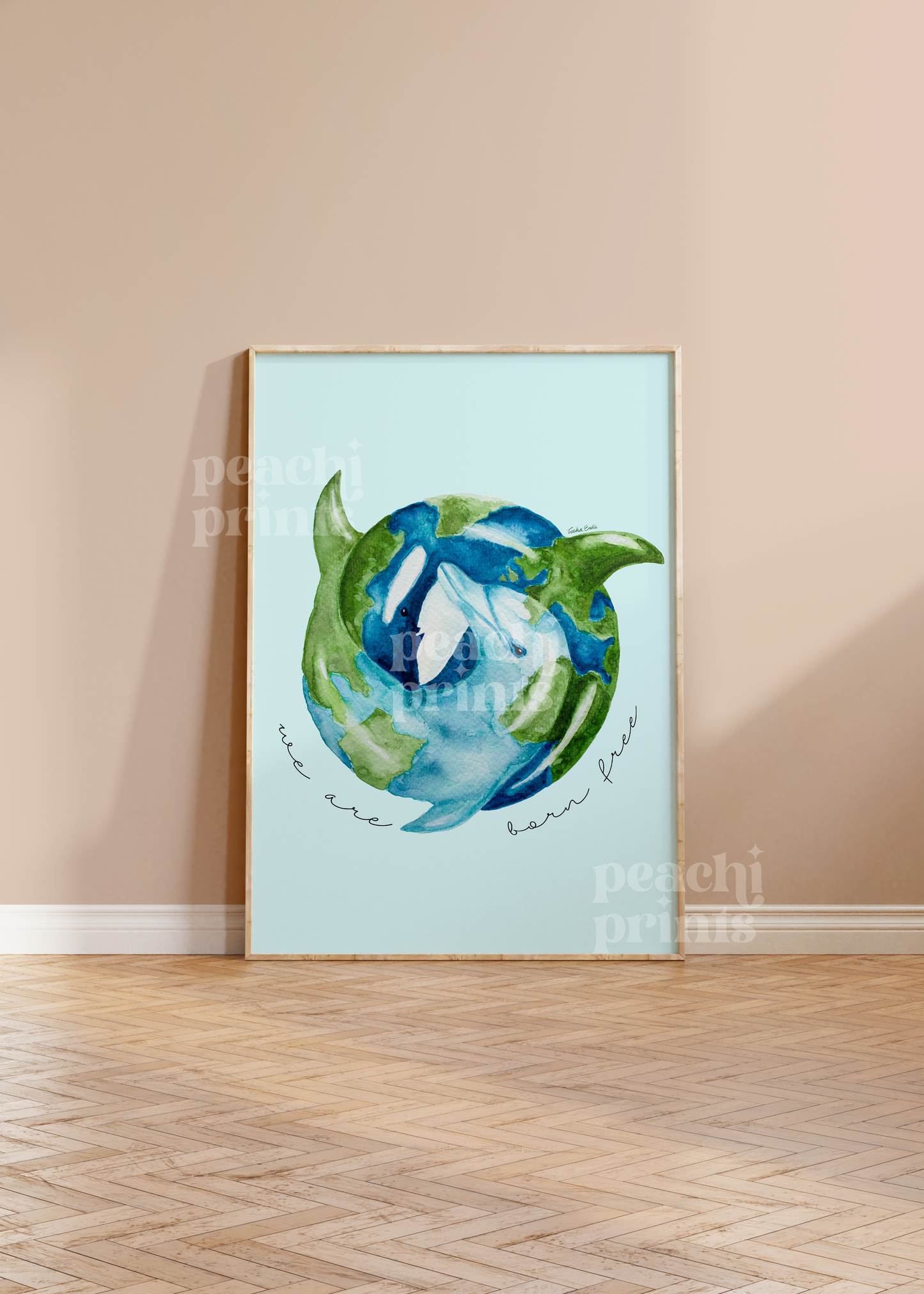 Whale and Dolphin Born Free Print