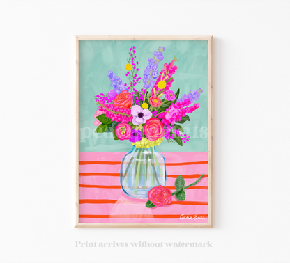 Vibrant Bouquet Still Life Print