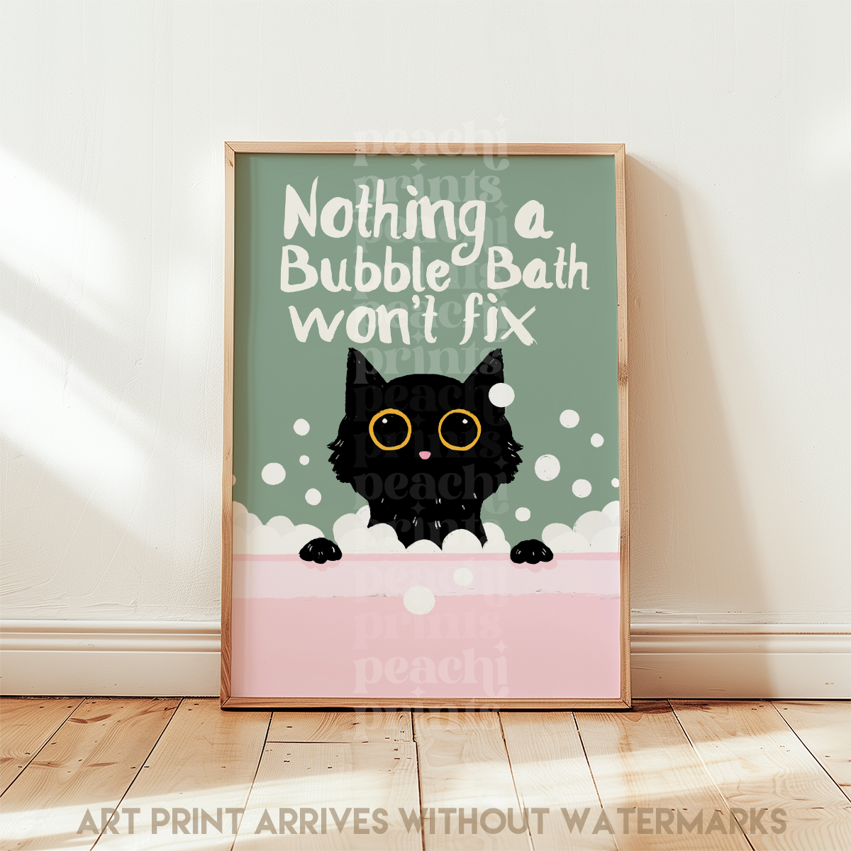 Bubble Bath Cat Print
