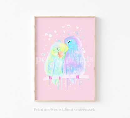 Budgie Love Print